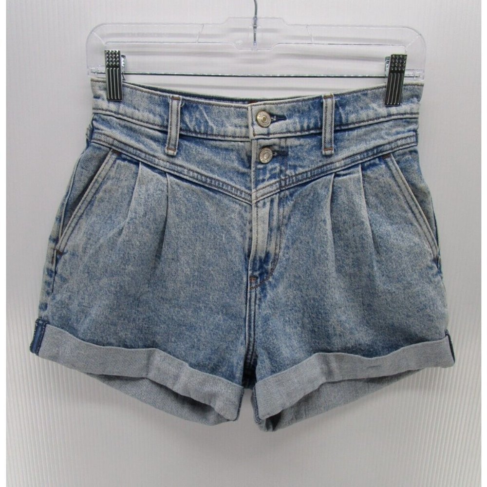 Abercrombie & Fitch Light Blue Washed Denim High-Waist Jean Shorts